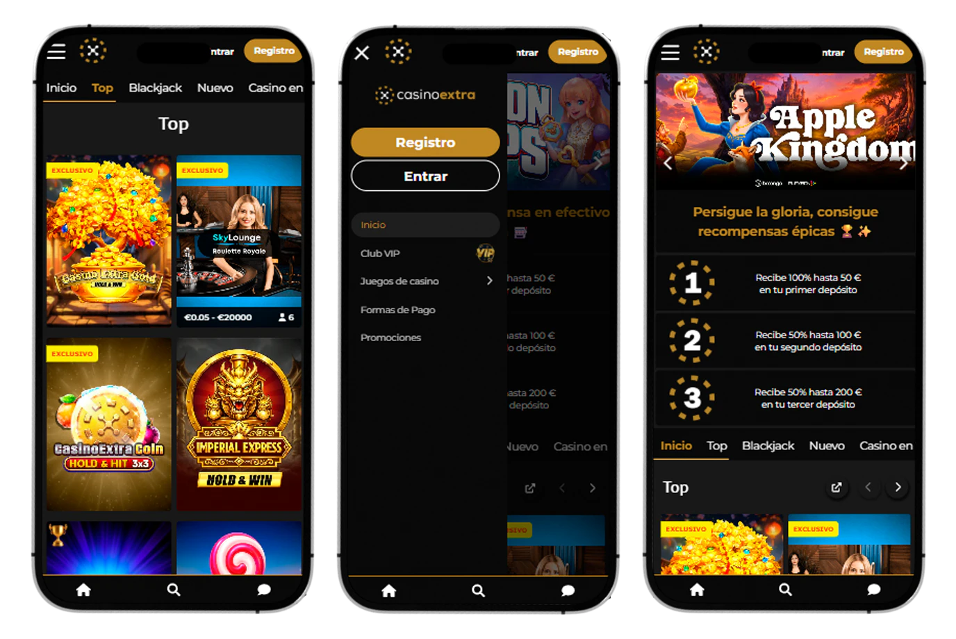 Acceso móvil a Casino Extra desde smartphones y tablets